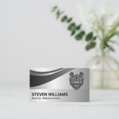 自動パーツ | サービスの修復 | メタリック背景 名刺 (スタンド正面)