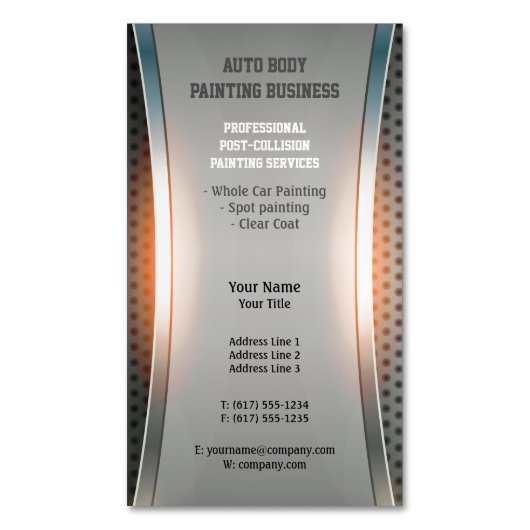 自動モダン体絵画の |プロフェッショナル マグネット名刺 (正面縦)