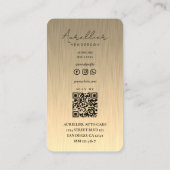 自動モダン車運転機のエレガント金ゴールドメタリック 名刺 (裏面)