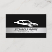 自動モダン銀ストライプの車 名刺 (正面)