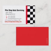 自動モーター整備ピット停止赤い名刺 名刺 (正面/裏面)