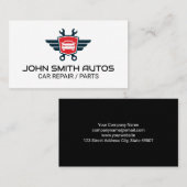 自動レンチのロゴ | 自動車修理/部品 名刺 (正面/裏面)