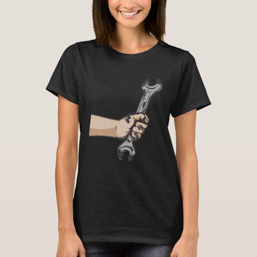 自動レンチ工房 ガレージ カーメカニック Tシャツ (正面)