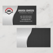 自動レンチ整備士ロゴ | メタリック 名刺 (正面/裏面)