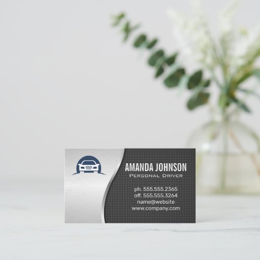 自動ロゴ |メタリック 名刺 (スタンド正面)