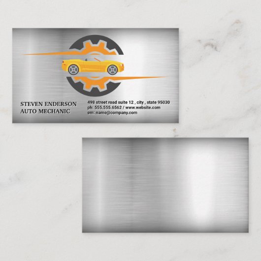 自動ロゴ | メタル背景 名刺 (正面/裏面)