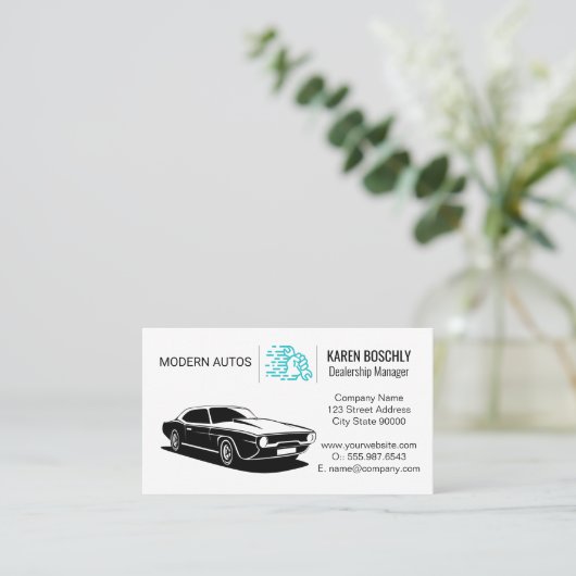 自動ロゴ |手のひら 名刺 (スタンド正面)