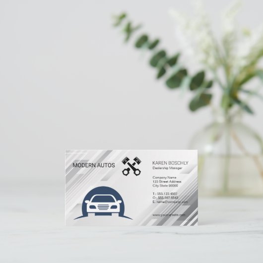 自動ロゴ | 自動メンテナンス | 自動車修理サービス 名刺 (スタンド正面)