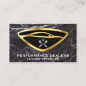 自動ロゴ | 金ゴールド金属 | 大理石 名刺 (正面)