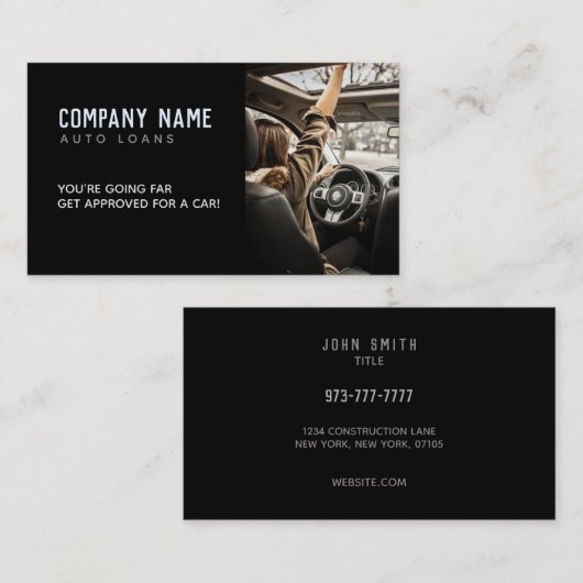 自動ローンのスローガン 名刺 (正面/裏面)