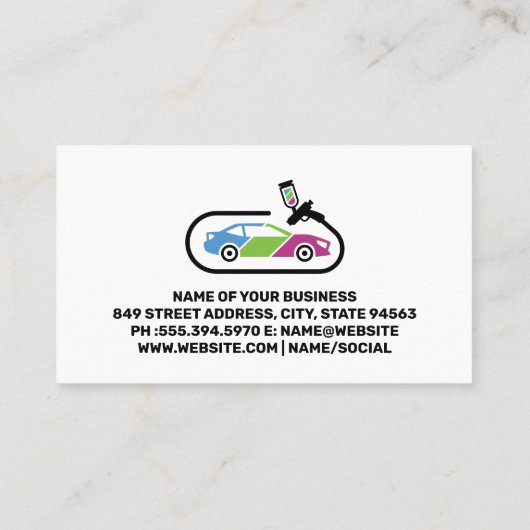 自動ロ絵を描ゴ | 自動車に従事する熟練労働者 名刺 (裏面)