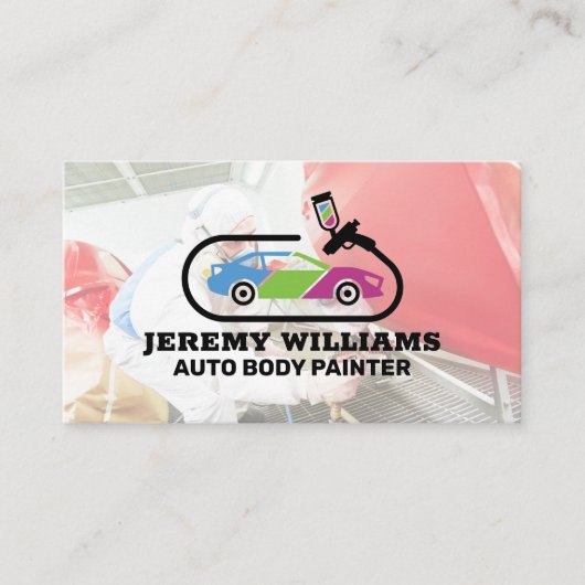 自動ロ絵を描ゴ | 自動車に従事する熟練労働者 名刺 (正面)