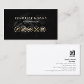 自動ワークショップ整備士車の修理金ゴールドアイコン 名刺 (正面/裏面)