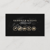 自動ワークショップ整備士車の修理金ゴールドアイコン 名刺 (正面)