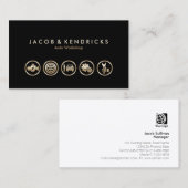 自動ワークショップ金ゴールドアイコンBusinessCard 名刺 (正面/裏面)