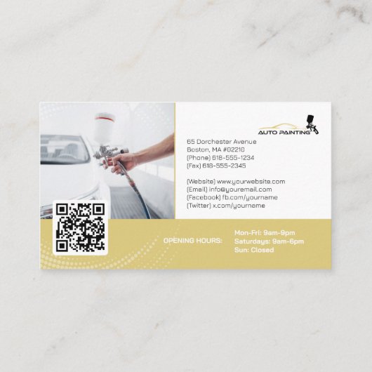 自動ワークショ絵を描ップ | プロフェッショナル 名刺 (裏面)