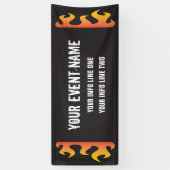 自動二輪車またはバイクもしくは自転車に乗る人イベント 横断幕 (縦)