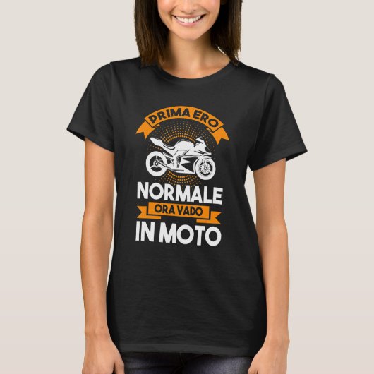 自動二輪車バイクもしくは自転車に乗る人オートバイモップ Tシャツ (正面)