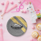 自動二輪車バイクもしくは自転車に乗る人ハッピーバースデーパーティーサービング ペーパープレート (パーティー)