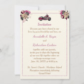 自動二輪車バイクもしくは自転車に乗る人結婚式招待状 招待状 (正面)