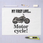 自動二輪車バイクもしくは自転車に乗る人誕生日オートバイ 薄葉紙 (クラフト)