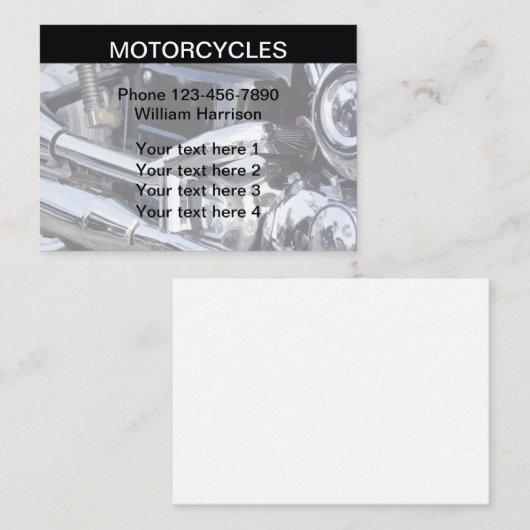 自動二輪車モダンテーマ 名刺 (正面/裏面)