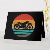 自動二輪車レトロスタイルヴィンテージ カード (黄色い花)