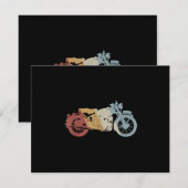 自動二輪車レトロスタイルヴィンテージ サンキューカード (正面/裏面)