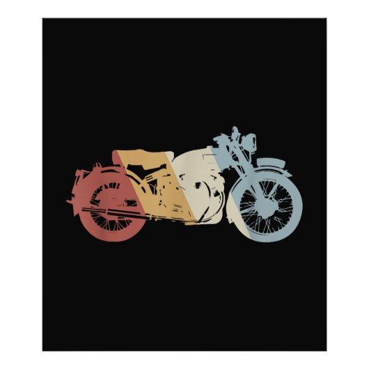 自動二輪車レトロスタイルヴィンテージ フォトプリント            (正面)