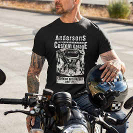 自動二輪車修理カスタム車庫 Tシャツ