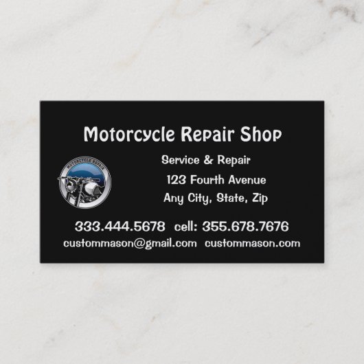 自動二輪車修理・サービスショップ 名刺 (正面)