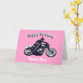 自動二輪車誕生日 カード (黄色い花)