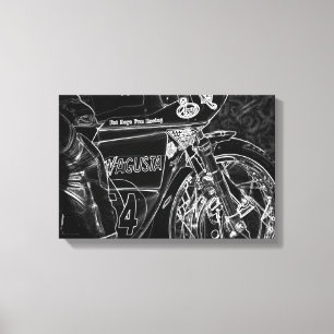 自動二輪車1 16.50 x 11 (41.25 x 27.5 cm)ワックン キャンバスプリント