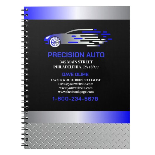 自動体カスタム作業絵を描車の詳細衝突 ノートブック (正面)