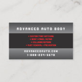 自動体カスタム作業絵を描車の詳細衝突 名刺 (裏面)