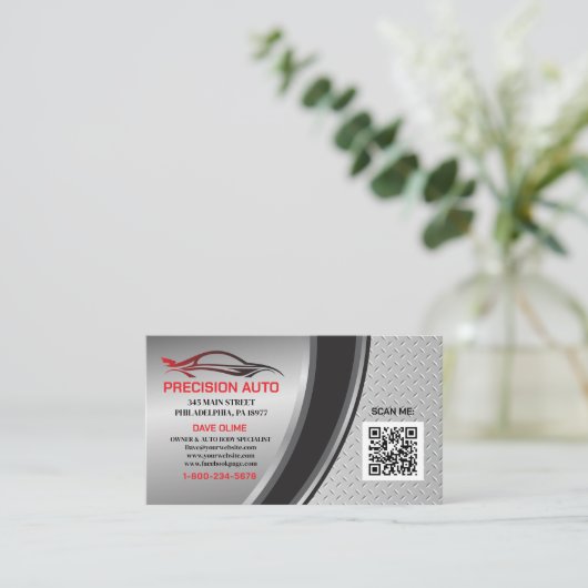 自動体カスタムQRコー絵を描ドの詳細を示す衝突 名刺 (スタンド正面)