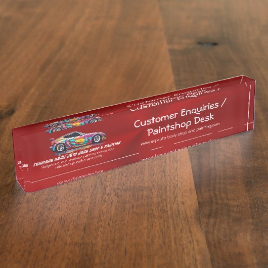 自動体ショップと絵を描精度 デスクネームプレート (側面)