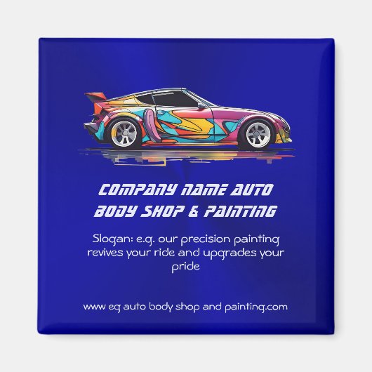 自動体ショップと絵を描精度 マグネット (正面)