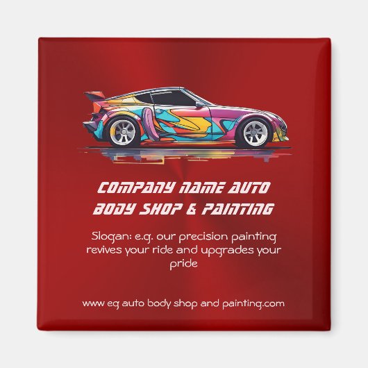 自動体ショップと絵を描精度 マグネット (正面)