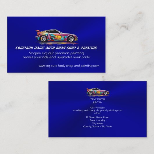 自動体ショップと絵を描精度 名刺 (正面/裏面)