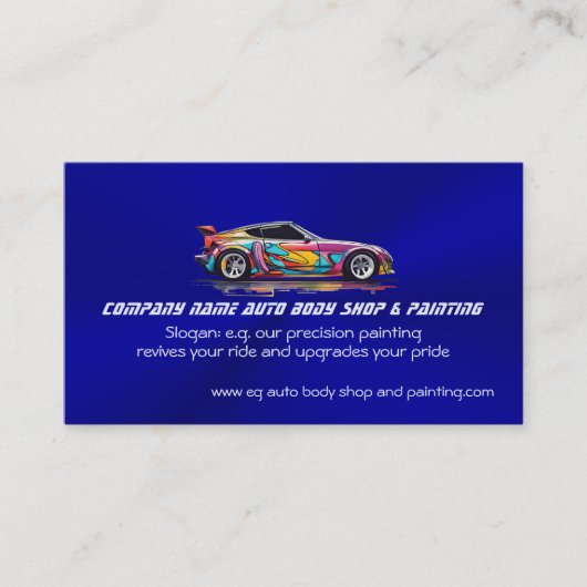 自動体ショップと絵を描精度 名刺 (正面)