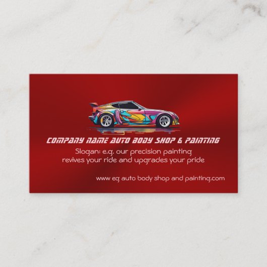 自動体ショップと絵画精度 名刺 (正面)