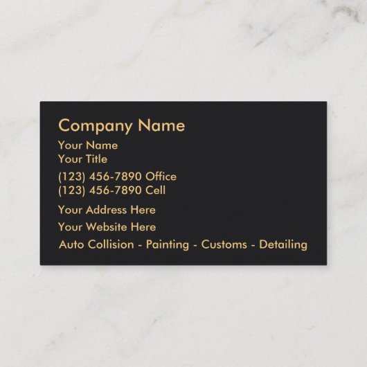 自動体ショップ黒と金色の名刺 名刺 (裏面)