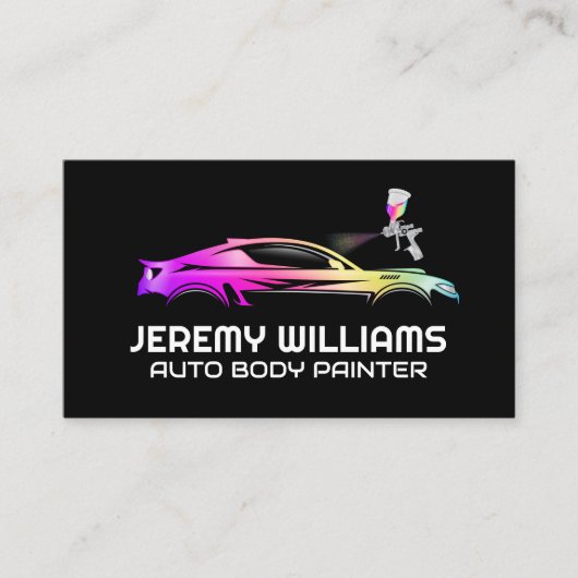 自動体ショップ | スプレー絵を描ガンの車 名刺 (正面)