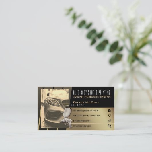 自動体ショップ&絵画ズ |スプレイ絵を描ヤー 名刺 (スタンド正面)