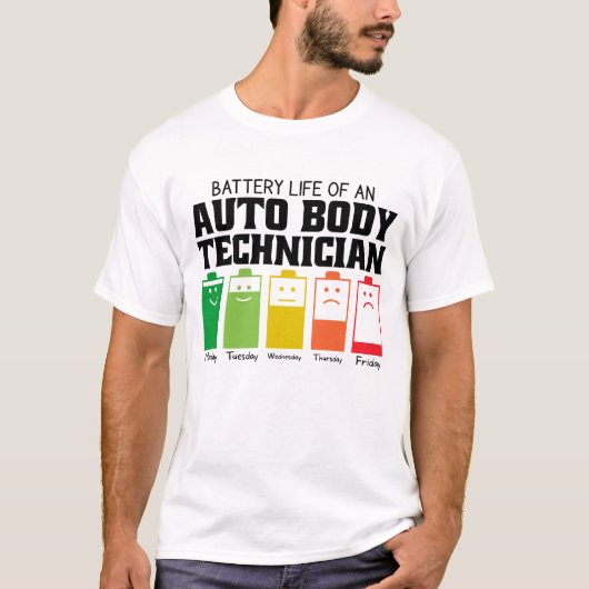自動体技術者のバッテリ寿命 Tシャツ (正面)