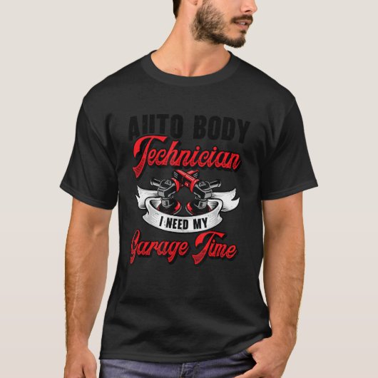 自動体技術者の車両修理車のメンテナンス Tシャツ (正面)