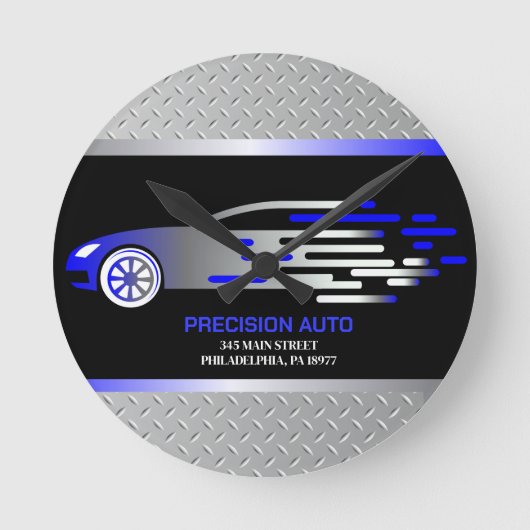 自動体整備士カー絵を描の詳細衝突 ラウンド壁時計 (正面)