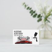 自動体絵を描と車修理 名刺 (スタンド正面)