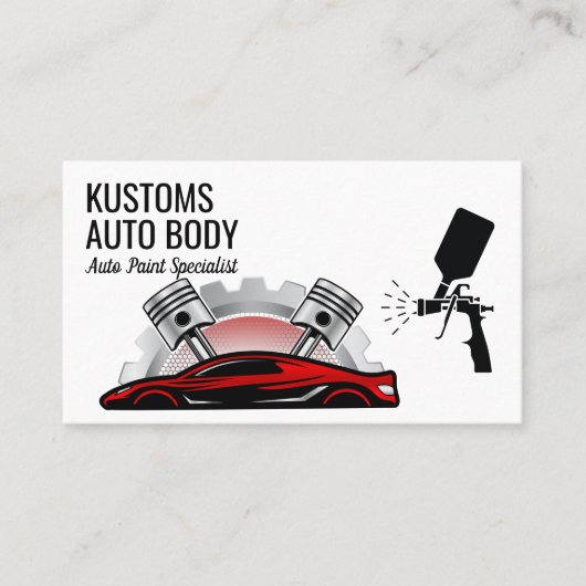 自動体絵を描と車修理 名刺 (正面)